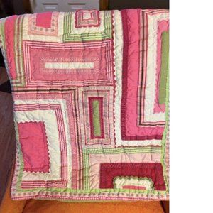 Pottery Barn Kids Pink Patchwork Pillow Sham 20x26"